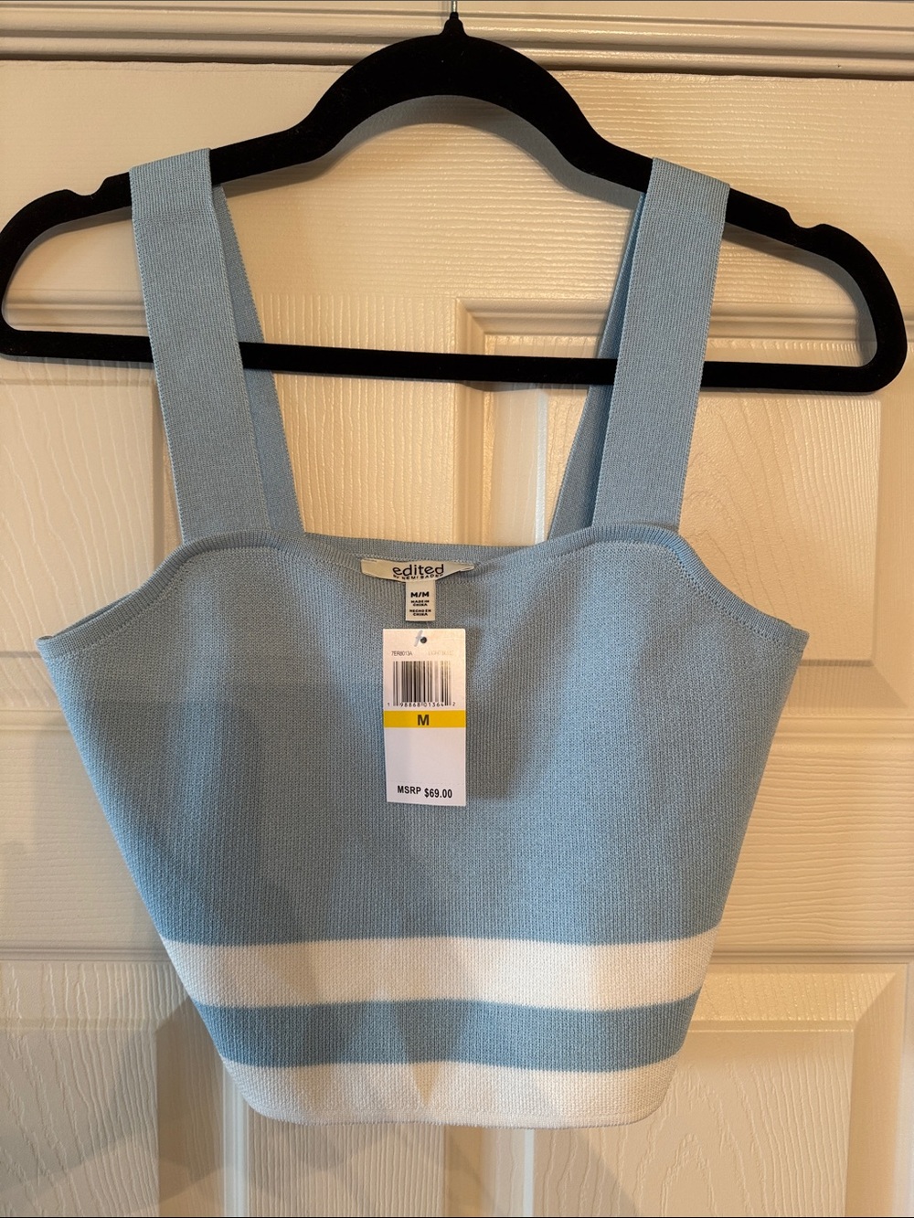 edited Light Blue Stripe Knit Tank Top - edited‎